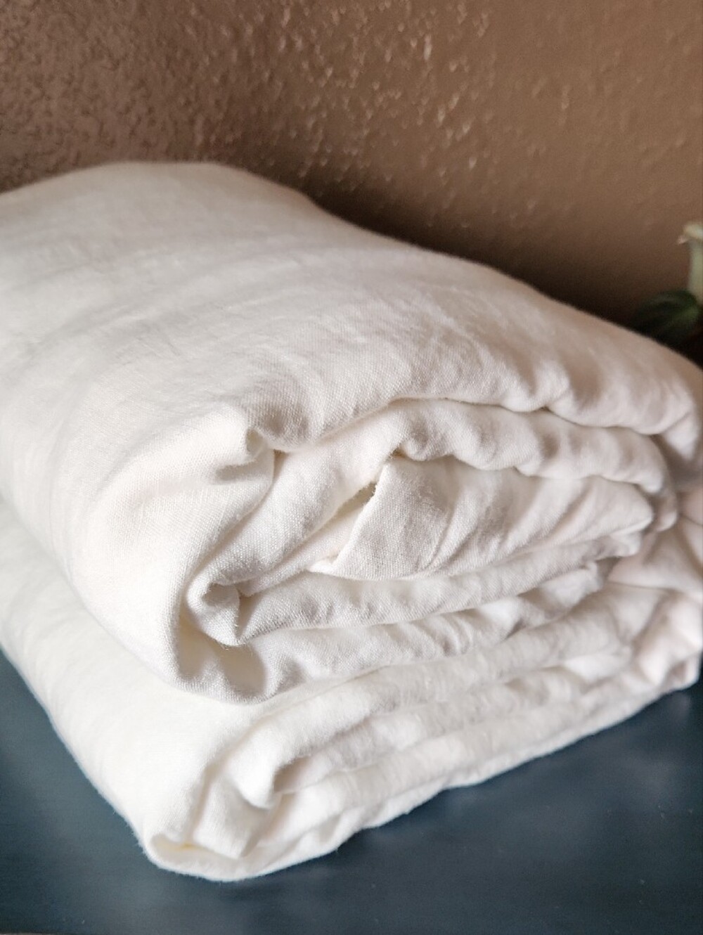 Quince European Linen Full Queen Duvet Cover Like New, White